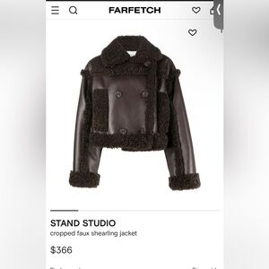 stand studio brown kristy faux-shearling jacket